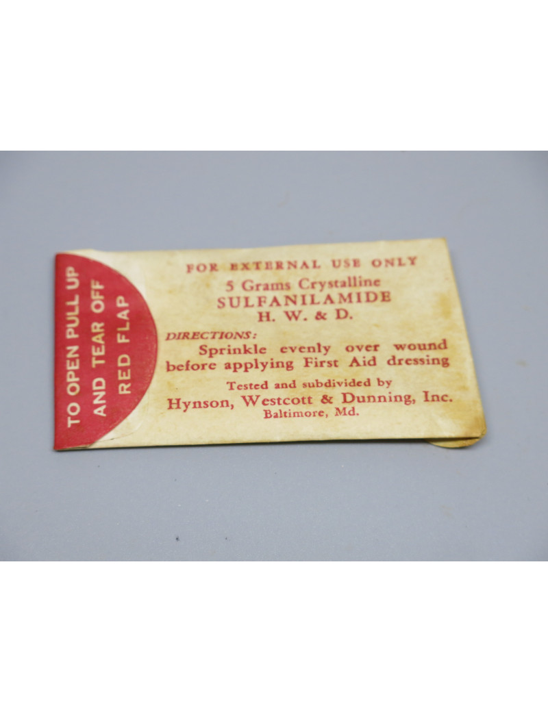 Paquet 5 grams Sulfanilamide US ww2 ref 33 