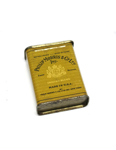 Belle boite metal pour paquet de cigarettes original Philip Morris US ww2 ref 100