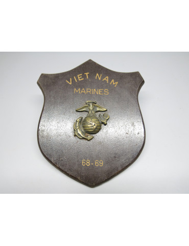 Plaque sur bois US Vietnam MARINES 68/69 ref 2258