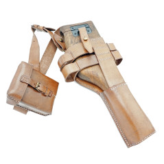 Pochette cuir pour 4 lames chargeur pistolet C96 Mauser 1912 ou 1916 