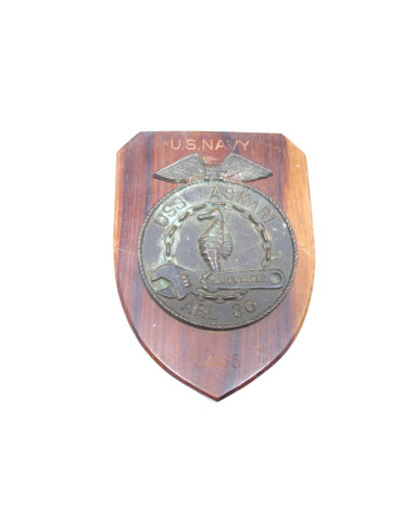 Plaque bronze sur bois US Navy 1964/65 ref 433