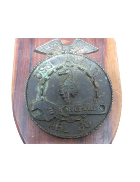 Plaque bronze sur bois US Navy 1964/65 ref 433