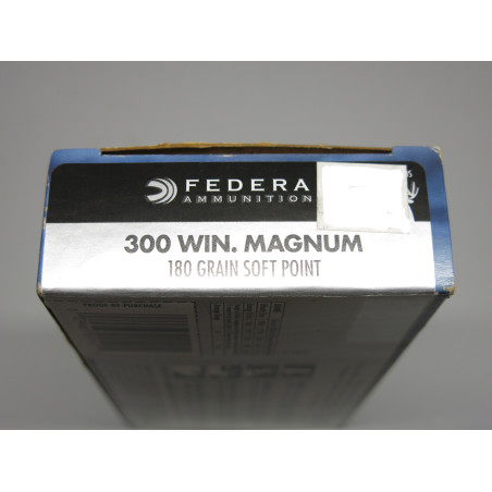 Boite de 20 cartouches 300 Winchester Magnum Federal 180 gr soft point