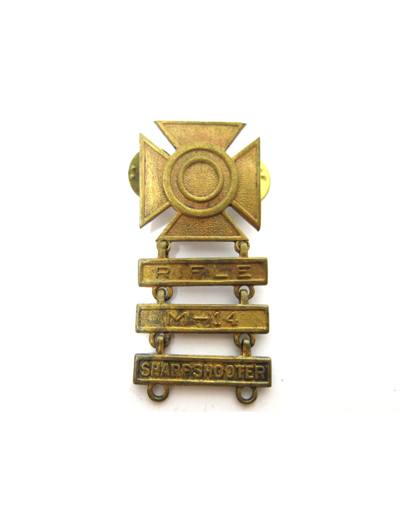 Badge qualification Sharpshooter bronze US Army ref 180 bo 4