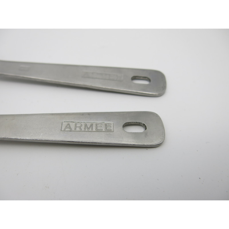 Fourchette et cuillere en INOX, marquée ARMEE FRANCAISE fabriquant AL 
