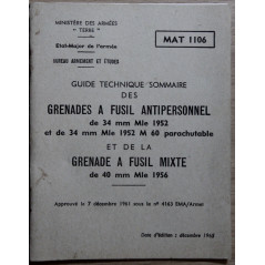 Guide technique sommaire des grenades a fusil antipersonnel de 34mm Mle 1952 MAT 1106