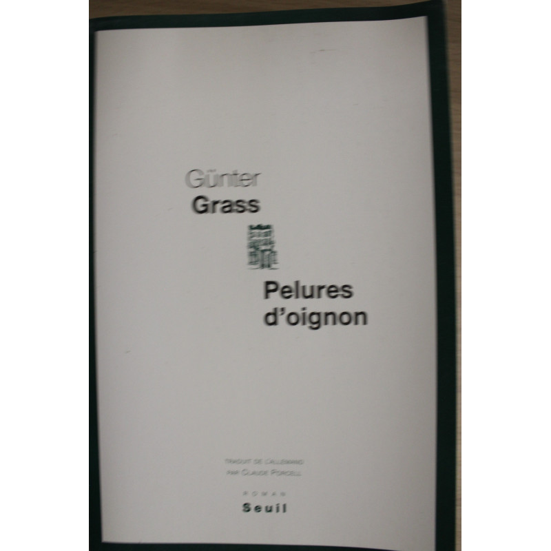 Livre Pelures d'oignons de Gunter Grass