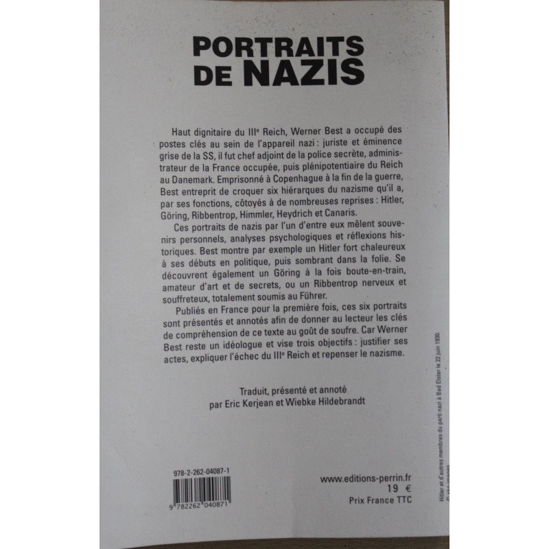 Livre Portraits de nazis de Werner Best