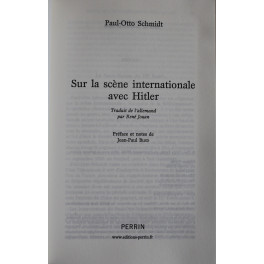Livre Sur la scène internationale avec Hitler de Paul-Otto Schmidt Livre Sur la scène internationale avec Hitler de Paul-Otto Schmidt