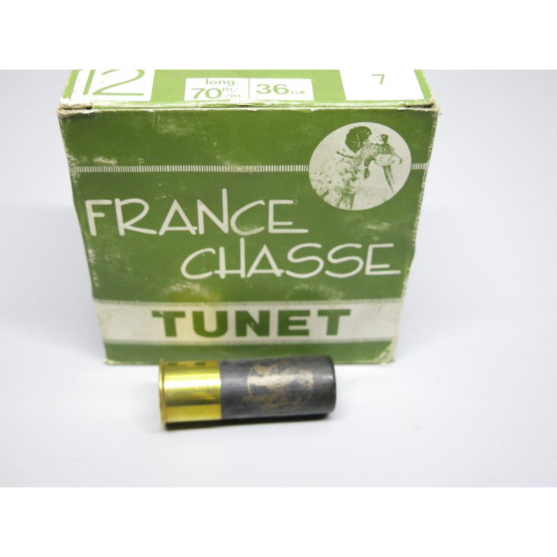 Boite de 25 cartouches calibre 12 /70  36 GR  TUNET  numero  7