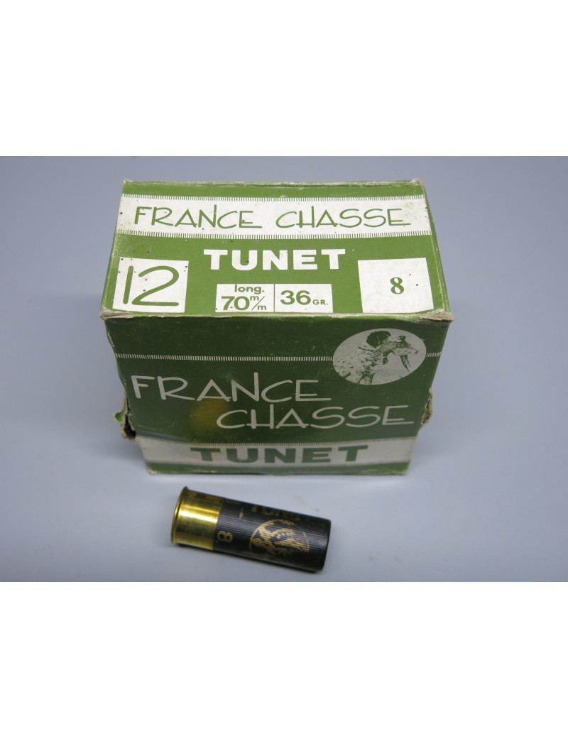 Boite de 25 cartouches calibre 12 / 70 36 GR TUNET numero 8