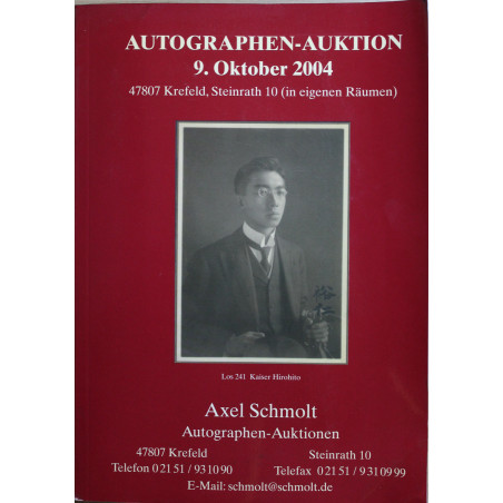 Livre Autographen-Auktion - Axel Schmolt