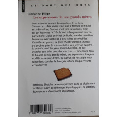 Livre Les expressions de nos grands-mères de Marianne Tillier