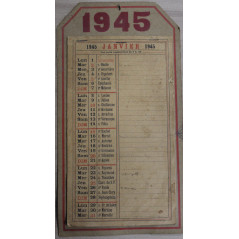 Calendrier Original de l'année 1945