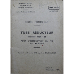 Guide Technique Tube réducteur Mle 1954-56 pour l'instruction du tir au mortier