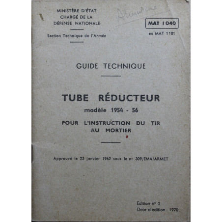 Guide Technique Tube réducteur Mle 1954-56 pour l'instruction du tir au mortier