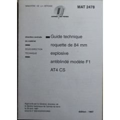 Guide technique roquette de 84 mm explosive antiblindé Mle F1 - AT4 CS