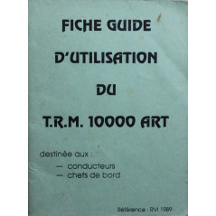 Fiche Guide d'utilisation du T.R.M. 1000 Art