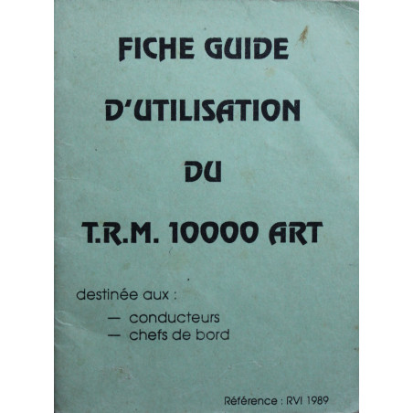 Fiche Guide d'utilisation du T.R.M. 1000 Art