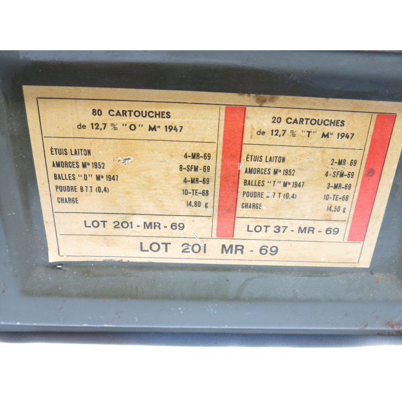 Belle boite a munitions calibre 12.7 1969 ref 477