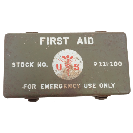 Boîte Originale US "First Aid - For emergency Use only" de véhicule WW2