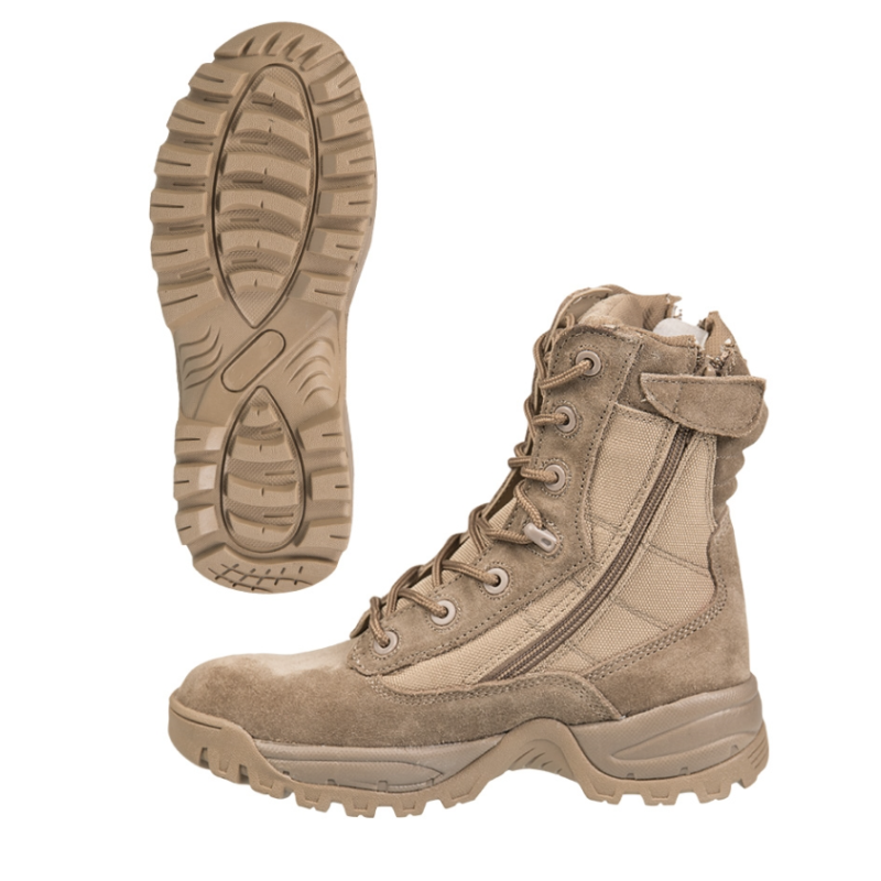 Boots tactique double zip sables