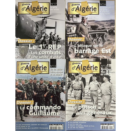 Lot de 4 Magazines La Guerre d'Algérie No 14, 15, 16 & 17