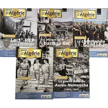 Lot de 5 Magazines La Guerre d'Algérie No 13, 14, 15, 16 & 17
