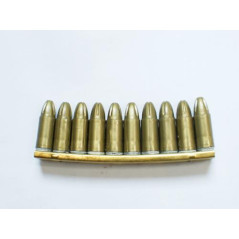 Lame C96 Mauser avec 10 cartouches 9 para a blanc dorée