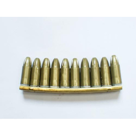 Lame C96 Mauser avec 10 cartouches 9 para a blanc dorée