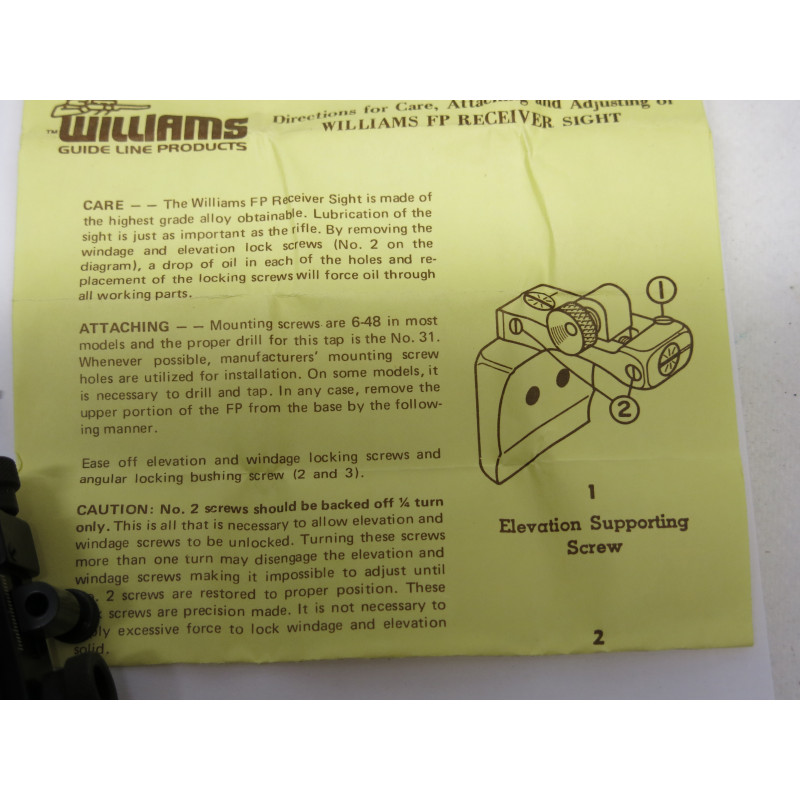 Dioptre Williams modele FP box 232 