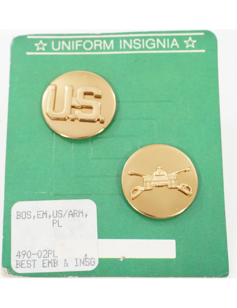 Jeu d' insignes pour uniforme de l'US Army US / Armored (blindé - ref4)