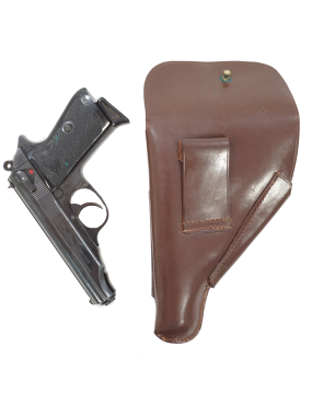 Etui cuir brun pour Walther PP fabrication suédoise