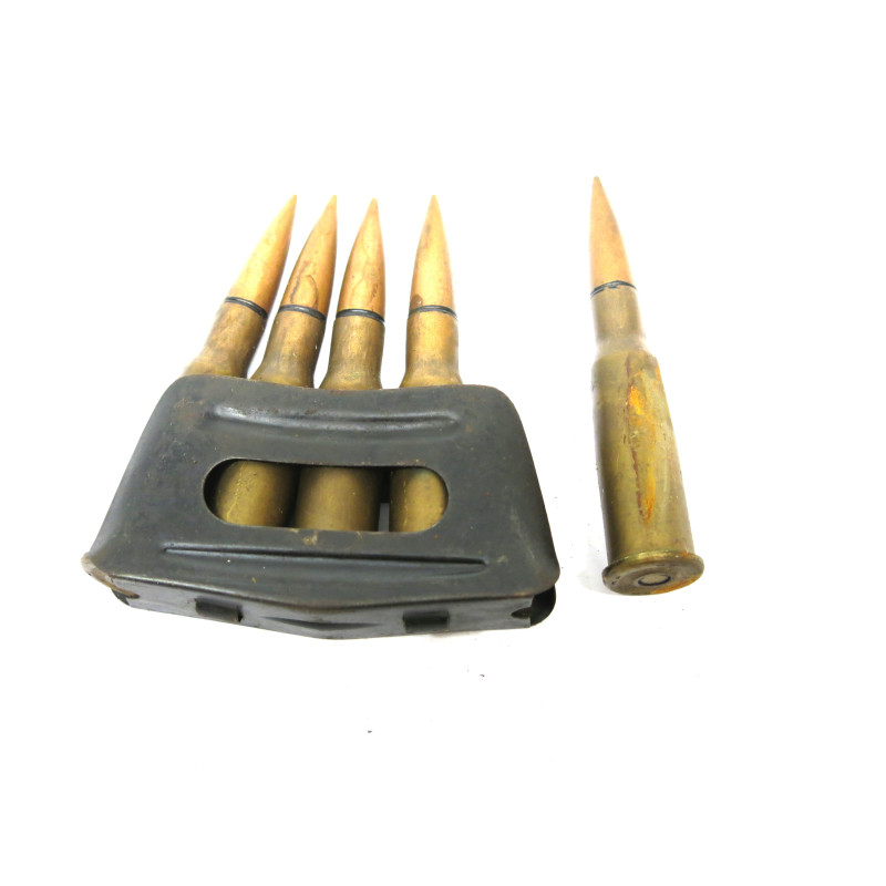 Clips avec 5 cartouches 8 mm Lebel categorie C 