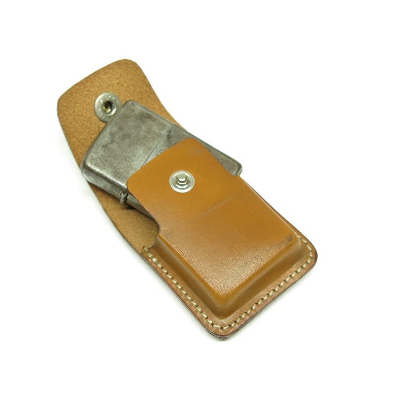 Porte Zippo cuir marron