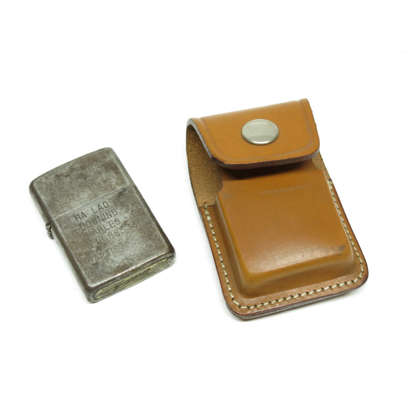 Porte Zippo cuir marron