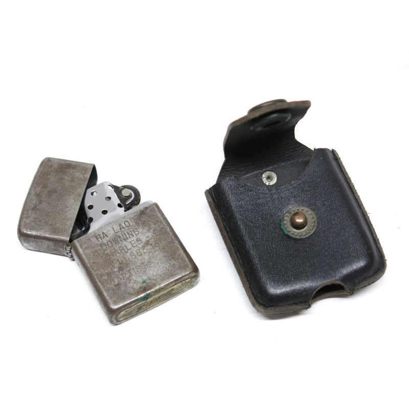Porte Zippo cuir noir