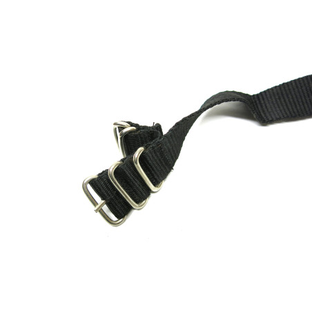 Bracelet commando nylon noir pour montre ou boussole ref 100