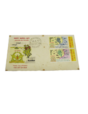 Timbres 1 jour d'emission journée de l'armée 1971 Vietnam 