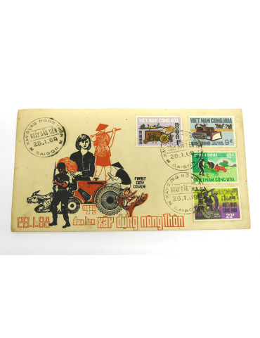 Timbres 1 jour d'emission 28-1-1968 Vietnam 