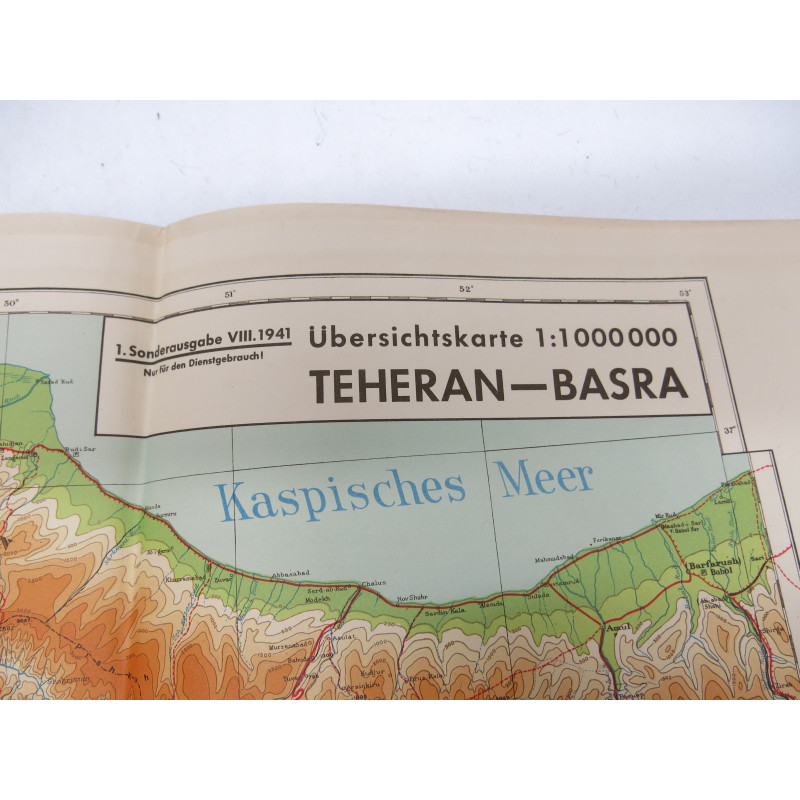 Carte d'état major Allemand 1941 Region Teheran 
