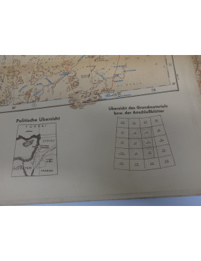 Carte d'etat major Allemand 1940 Region Chypre Turquie 