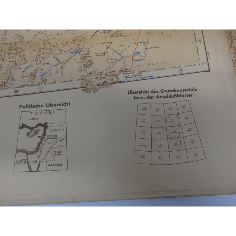 Carte d'état major Allemand 1940 Region Chypre Turquie 