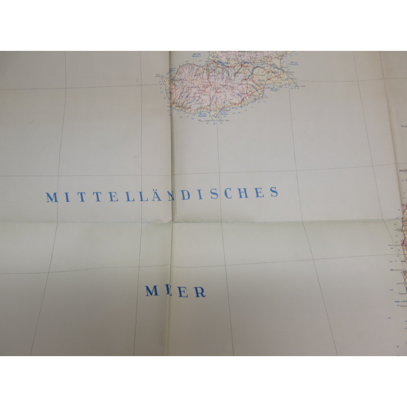 Carte d'état major Allemand 1940 Region Chypre Turquie 