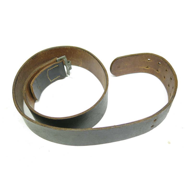 Ceinturon cuir Allemand original 1944 crochet acier ref 166