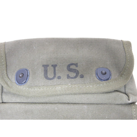 Porte grenade toile US 1943 original a 3 poches pour MK2 ref 52