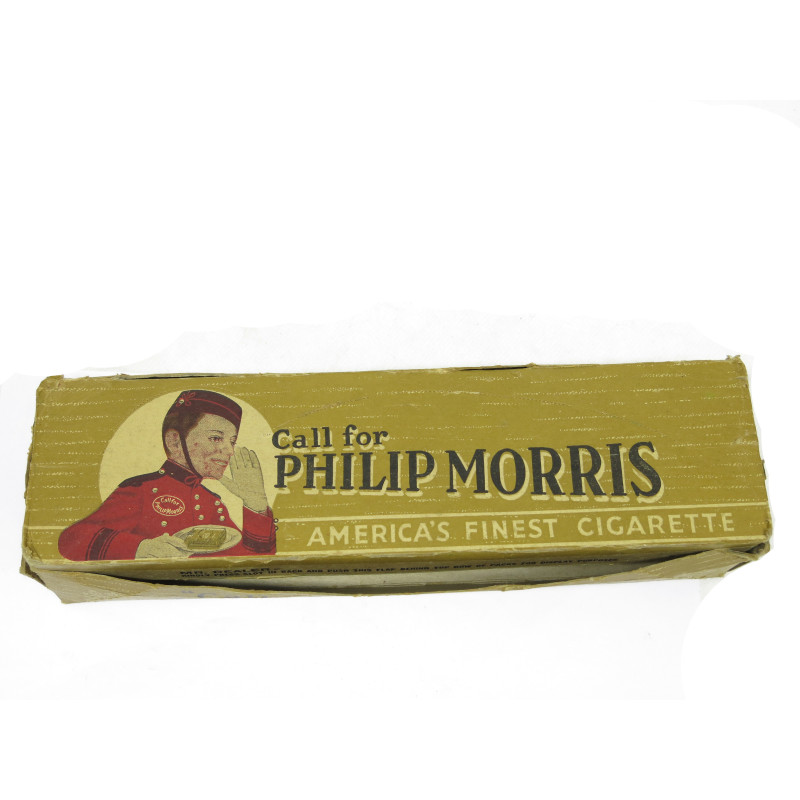 Boite carton vide original pour  cigarettes Philipp Morris  US ww2  ref 22