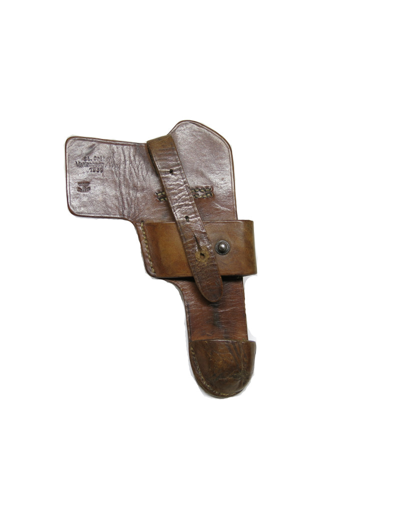 Etonnant etui cuir P08 Luger modifié pour Ruby 7.65 resistance ou Indochine ref 188 