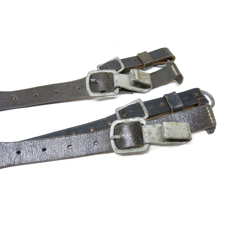 Paire de bretelles cuir sac Tonister Allemand ww2 ref 896 