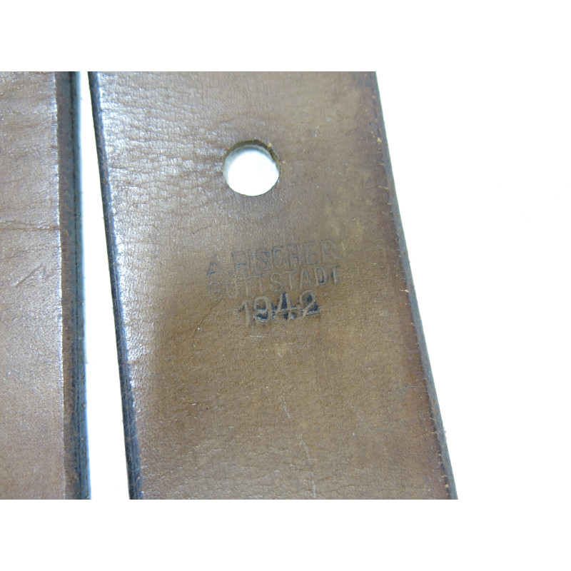 Paire de bretelles cuir sac Tonister Allemand ww2 ref 896 